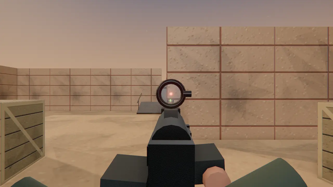 Aiming down a red-dot sight in a browser FPS